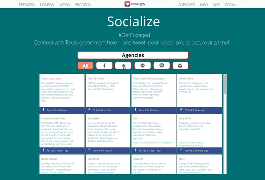 Animated GIF showing the sorting by media outlet functionality in the social media hub