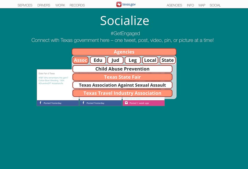 High fidelity mockup showing the sorting feature in the social media hub