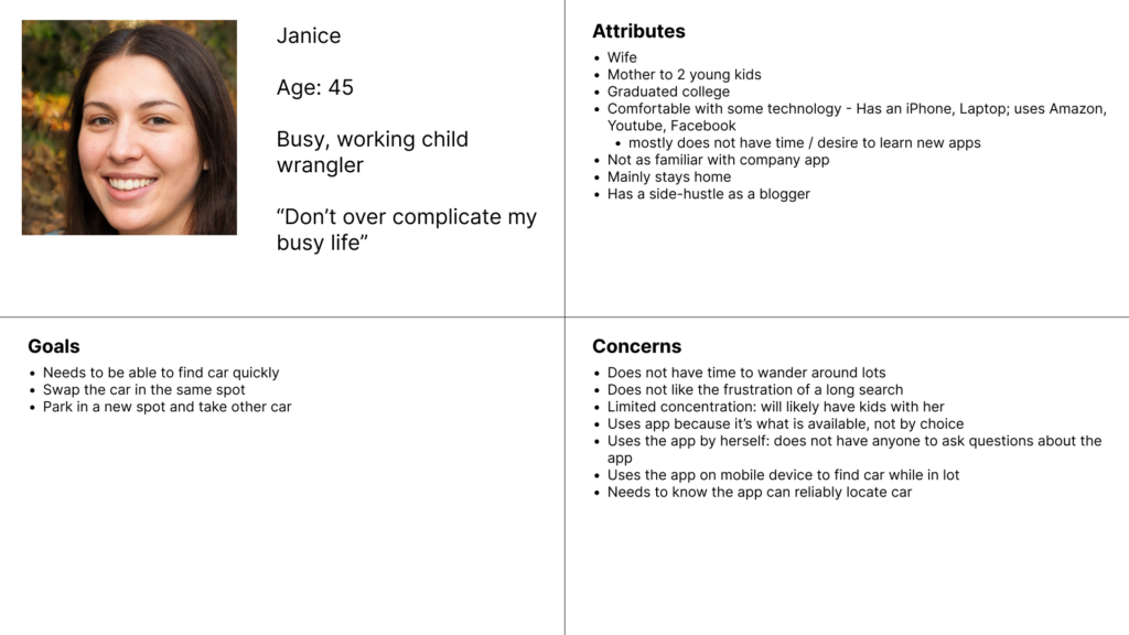 Car locator persona for partner persona type